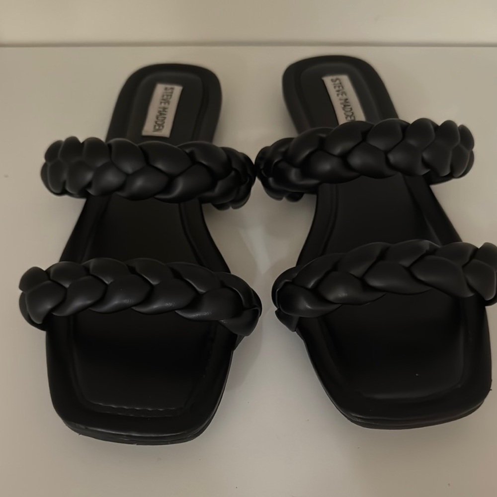 Steve Madden Women's Black Braided Sandals